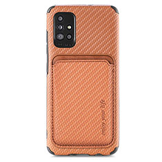 Silikon Hülle Handyhülle Ultra Dünn Schutzhülle Tasche Flexible mit Magnetisch S01D für Samsung Galaxy A51 4G Braun