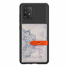 Silikon Hülle Handyhülle Ultra Dünn Schutzhülle Tasche Flexible mit Magnetisch S01D für Samsung Galaxy A91 Violett