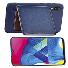 Silikon Hülle Handyhülle Ultra Dünn Schutzhülle Tasche Flexible mit Magnetisch S01D für Samsung Galaxy M10 Blau
