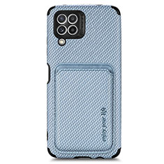 Silikon Hülle Handyhülle Ultra Dünn Schutzhülle Tasche Flexible mit Magnetisch S01D für Samsung Galaxy M32 4G Blau