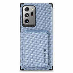 Silikon Hülle Handyhülle Ultra Dünn Schutzhülle Tasche Flexible mit Magnetisch S01D für Samsung Galaxy Note 20 Ultra 5G Blau