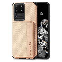 Silikon Hülle Handyhülle Ultra Dünn Schutzhülle Tasche Flexible mit Magnetisch S01D für Samsung Galaxy S20 Ultra 5G Gold