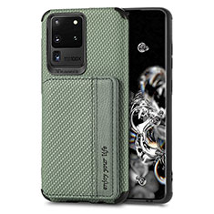 Silikon Hülle Handyhülle Ultra Dünn Schutzhülle Tasche Flexible mit Magnetisch S01D für Samsung Galaxy S20 Ultra Grün