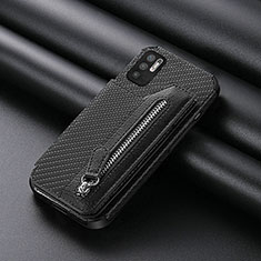 Silikon Hülle Handyhülle Ultra Dünn Schutzhülle Tasche Flexible mit Magnetisch S01D für Xiaomi Redmi Note 10T 5G Schwarz