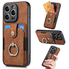 Silikon Hülle Handyhülle Ultra Dünn Schutzhülle Tasche Flexible mit Magnetisch S02D für Apple iPhone 13 Pro Max Braun