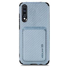 Silikon Hülle Handyhülle Ultra Dünn Schutzhülle Tasche Flexible mit Magnetisch S02D für Samsung Galaxy A70S Blau