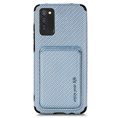 Silikon Hülle Handyhülle Ultra Dünn Schutzhülle Tasche Flexible mit Magnetisch S02D für Samsung Galaxy M02s Blau
