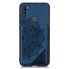Silikon Hülle Handyhülle Ultra Dünn Schutzhülle Tasche Flexible mit Magnetisch S02D für Samsung Galaxy M11 Blau
