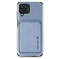 Silikon Hülle Handyhülle Ultra Dünn Schutzhülle Tasche Flexible mit Magnetisch S02D für Samsung Galaxy M12 Blau