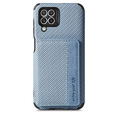 Silikon Hülle Handyhülle Ultra Dünn Schutzhülle Tasche Flexible mit Magnetisch S02D für Samsung Galaxy M32 4G Blau
