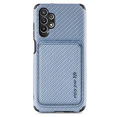 Silikon Hülle Handyhülle Ultra Dünn Schutzhülle Tasche Flexible mit Magnetisch S02D für Samsung Galaxy M32 5G Blau