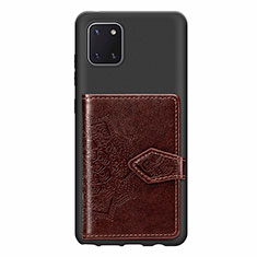 Silikon Hülle Handyhülle Ultra Dünn Schutzhülle Tasche Flexible mit Magnetisch S02D für Samsung Galaxy M60s Braun