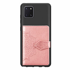 Silikon Hülle Handyhülle Ultra Dünn Schutzhülle Tasche Flexible mit Magnetisch S02D für Samsung Galaxy M60s Rosa