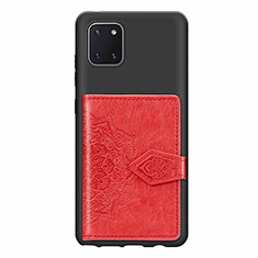 Silikon Hülle Handyhülle Ultra Dünn Schutzhülle Tasche Flexible mit Magnetisch S02D für Samsung Galaxy M60s Rot