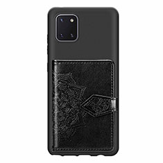 Silikon Hülle Handyhülle Ultra Dünn Schutzhülle Tasche Flexible mit Magnetisch S02D für Samsung Galaxy M60s Schwarz