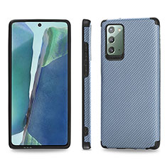 Silikon Hülle Handyhülle Ultra Dünn Schutzhülle Tasche Flexible mit Magnetisch S02D für Samsung Galaxy Note 20 5G Blau