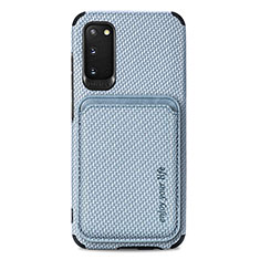 Silikon Hülle Handyhülle Ultra Dünn Schutzhülle Tasche Flexible mit Magnetisch S02D für Samsung Galaxy S20 5G Blau