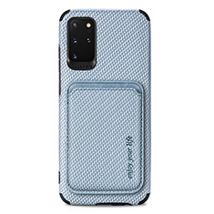 Silikon Hülle Handyhülle Ultra Dünn Schutzhülle Tasche Flexible mit Magnetisch S02D für Samsung Galaxy S20 Plus 5G Blau