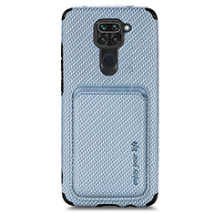 Silikon Hülle Handyhülle Ultra Dünn Schutzhülle Tasche Flexible mit Magnetisch S02D für Xiaomi Redmi Note 9 Blau