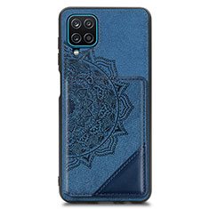 Silikon Hülle Handyhülle Ultra Dünn Schutzhülle Tasche Flexible mit Magnetisch S03D für Samsung Galaxy A12 Blau