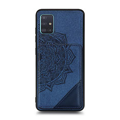 Silikon Hülle Handyhülle Ultra Dünn Schutzhülle Tasche Flexible mit Magnetisch S03D für Samsung Galaxy A51 4G Blau