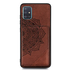 Silikon Hülle Handyhülle Ultra Dünn Schutzhülle Tasche Flexible mit Magnetisch S03D für Samsung Galaxy A51 4G Braun