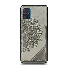 Silikon Hülle Handyhülle Ultra Dünn Schutzhülle Tasche Flexible mit Magnetisch S03D für Samsung Galaxy A51 5G Grau