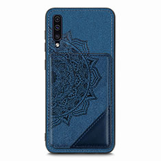 Silikon Hülle Handyhülle Ultra Dünn Schutzhülle Tasche Flexible mit Magnetisch S03D für Samsung Galaxy A70 Blau