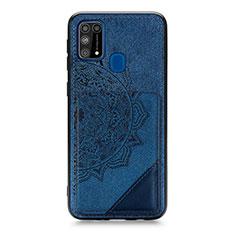 Silikon Hülle Handyhülle Ultra Dünn Schutzhülle Tasche Flexible mit Magnetisch S03D für Samsung Galaxy M21s Blau