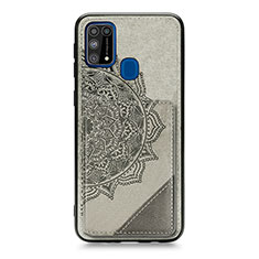 Silikon Hülle Handyhülle Ultra Dünn Schutzhülle Tasche Flexible mit Magnetisch S03D für Samsung Galaxy M21s Grau