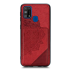 Silikon Hülle Handyhülle Ultra Dünn Schutzhülle Tasche Flexible mit Magnetisch S03D für Samsung Galaxy M21s Rot