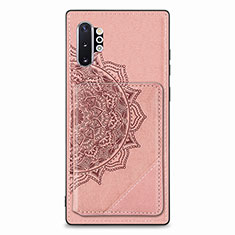 Silikon Hülle Handyhülle Ultra Dünn Schutzhülle Tasche Flexible mit Magnetisch S03D für Samsung Galaxy Note 10 Plus 5G Rosegold