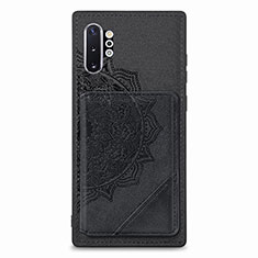 Silikon Hülle Handyhülle Ultra Dünn Schutzhülle Tasche Flexible mit Magnetisch S03D für Samsung Galaxy Note 10 Plus 5G Schwarz