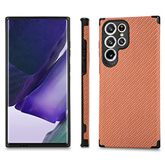 Silikon Hülle Handyhülle Ultra Dünn Schutzhülle Tasche Flexible mit Magnetisch S03D für Samsung Galaxy S21 Ultra 5G Orange