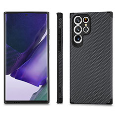 Silikon Hülle Handyhülle Ultra Dünn Schutzhülle Tasche Flexible mit Magnetisch S03D für Samsung Galaxy S21 Ultra 5G Schwarz