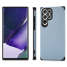 Silikon Hülle Handyhülle Ultra Dünn Schutzhülle Tasche Flexible mit Magnetisch S03D für Samsung Galaxy S22 Ultra 5G Blau