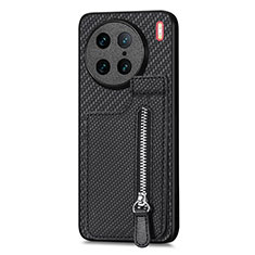 Silikon Hülle Handyhülle Ultra Dünn Schutzhülle Tasche Flexible mit Magnetisch S03D für Vivo X90 Pro 5G Schwarz