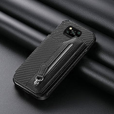 Silikon Hülle Handyhülle Ultra Dünn Schutzhülle Tasche Flexible mit Magnetisch S03D für Xiaomi Poco X3 Schwarz