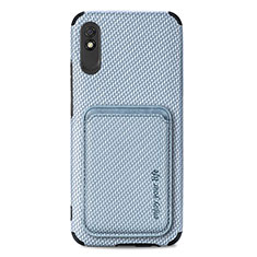 Silikon Hülle Handyhülle Ultra Dünn Schutzhülle Tasche Flexible mit Magnetisch S03D für Xiaomi Redmi 9AT Blau
