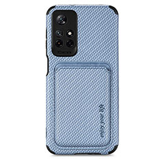 Silikon Hülle Handyhülle Ultra Dünn Schutzhülle Tasche Flexible mit Magnetisch S03D für Xiaomi Redmi Note 11 5G Blau
