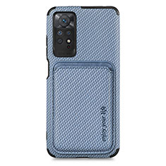Silikon Hülle Handyhülle Ultra Dünn Schutzhülle Tasche Flexible mit Magnetisch S03D für Xiaomi Redmi Note 11 Pro 5G Blau