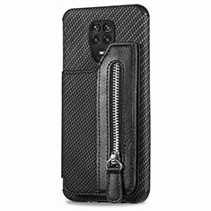 Silikon Hülle Handyhülle Ultra Dünn Schutzhülle Tasche Flexible mit Magnetisch S03D für Xiaomi Redmi Note 9 Pro Schwarz