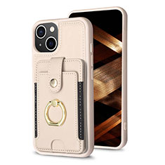 Silikon Hülle Handyhülle Ultra Dünn Schutzhülle Tasche Flexible mit Magnetisch S04D für Apple iPhone 14 Plus Gold