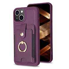 Silikon Hülle Handyhülle Ultra Dünn Schutzhülle Tasche Flexible mit Magnetisch S04D für Apple iPhone 14 Violett