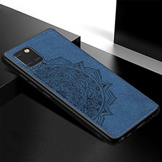 Silikon Hülle Handyhülle Ultra Dünn Schutzhülle Tasche Flexible mit Magnetisch S04D für Samsung Galaxy A81 Blau
