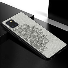 Silikon Hülle Handyhülle Ultra Dünn Schutzhülle Tasche Flexible mit Magnetisch S04D für Samsung Galaxy A81 Grau