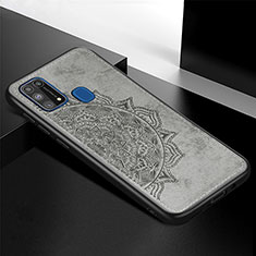 Silikon Hülle Handyhülle Ultra Dünn Schutzhülle Tasche Flexible mit Magnetisch S04D für Samsung Galaxy M21s Grau