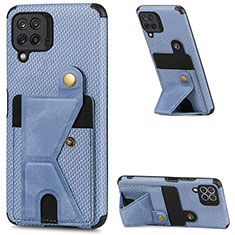 Silikon Hülle Handyhülle Ultra Dünn Schutzhülle Tasche Flexible mit Magnetisch S04D für Samsung Galaxy M32 4G Blau