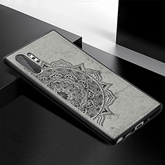 Silikon Hülle Handyhülle Ultra Dünn Schutzhülle Tasche Flexible mit Magnetisch S04D für Samsung Galaxy Note 10 Plus 5G Grau