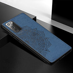 Silikon Hülle Handyhülle Ultra Dünn Schutzhülle Tasche Flexible mit Magnetisch S04D für Samsung Galaxy Note 20 5G Blau